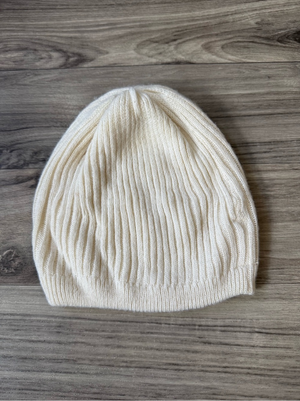 By Anthropologie Ribbed Knit Slouchy Beanie Hat Ivory Cream One Size